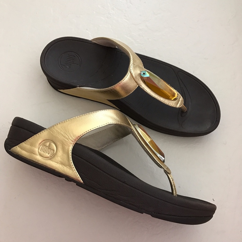 Metallic Gold Fitflops