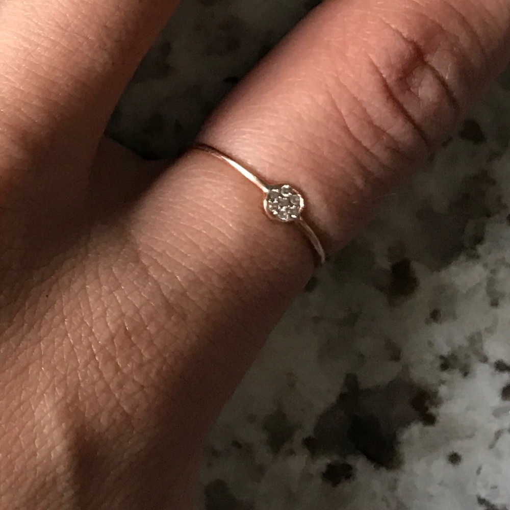 Sydney Evan 14k diamond disc ring sz 6 or 6.5