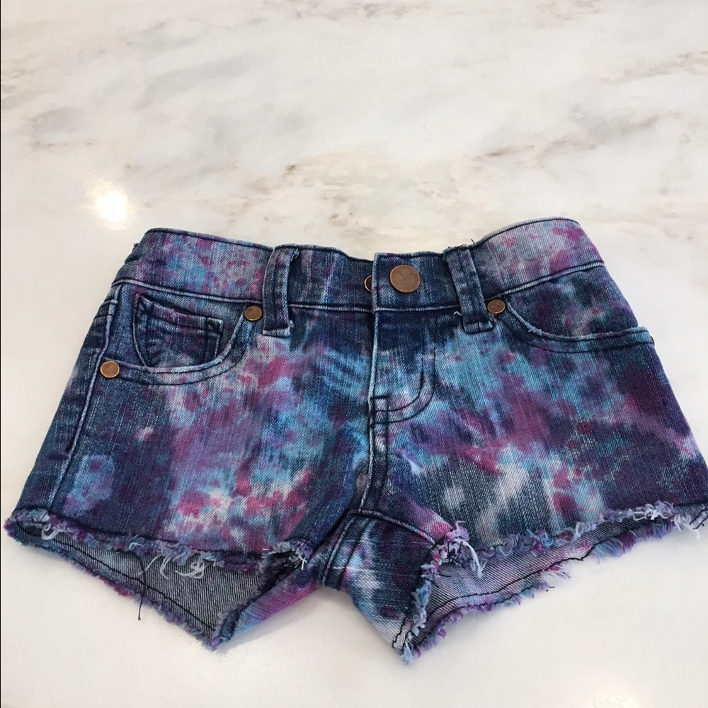 Pinc Premium Girls' Tie Dye Denim Shorts-Size 4T