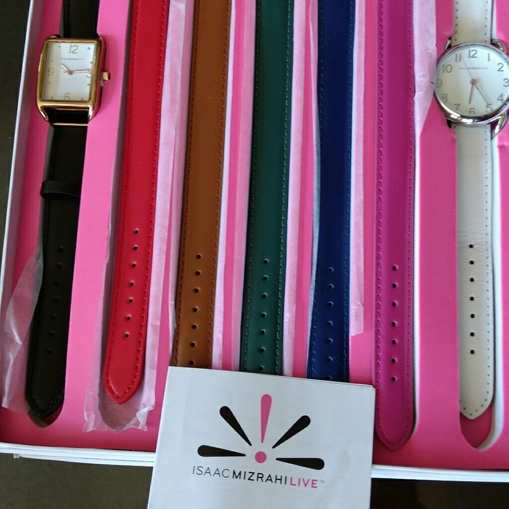Isaac Mizrahi Interchangeable strap watch set