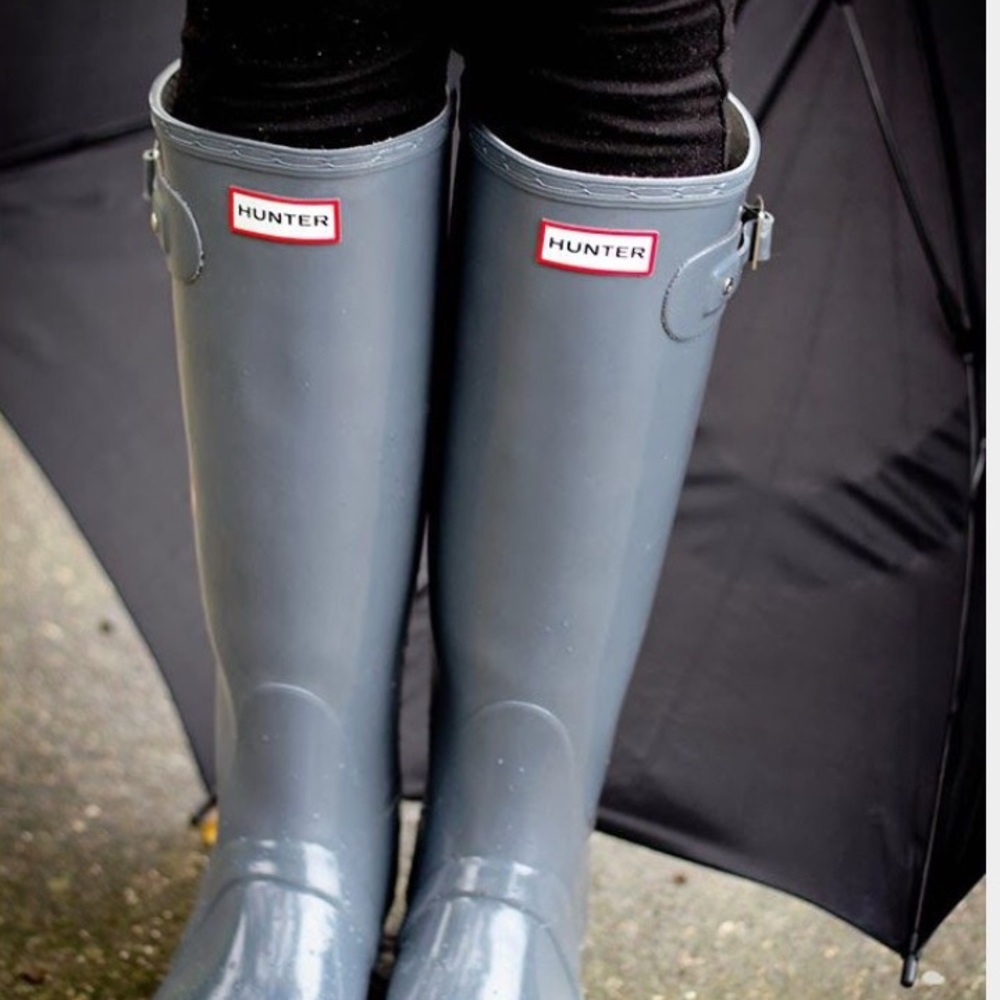 Tall Grey Hunter Boots - size 7