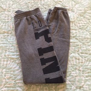 PINK gray sweat pants