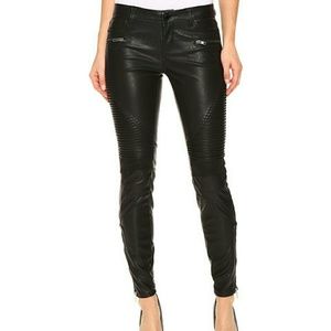 Blank NYC Vegan Leather Moto Skinny Jeans in Daddy