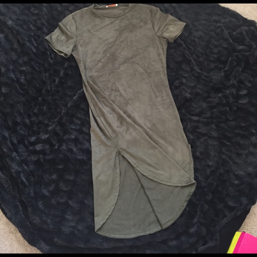 Faux suede dress