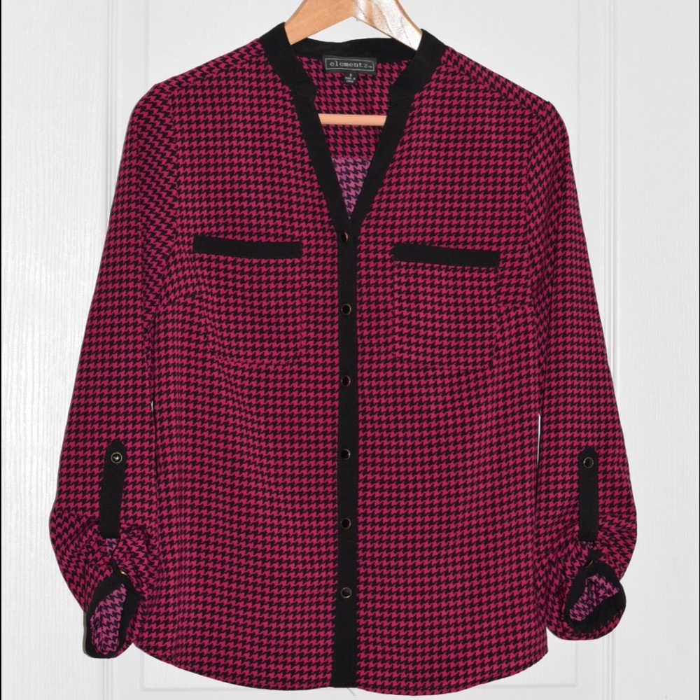 3 for $10 - Magenta print blouse