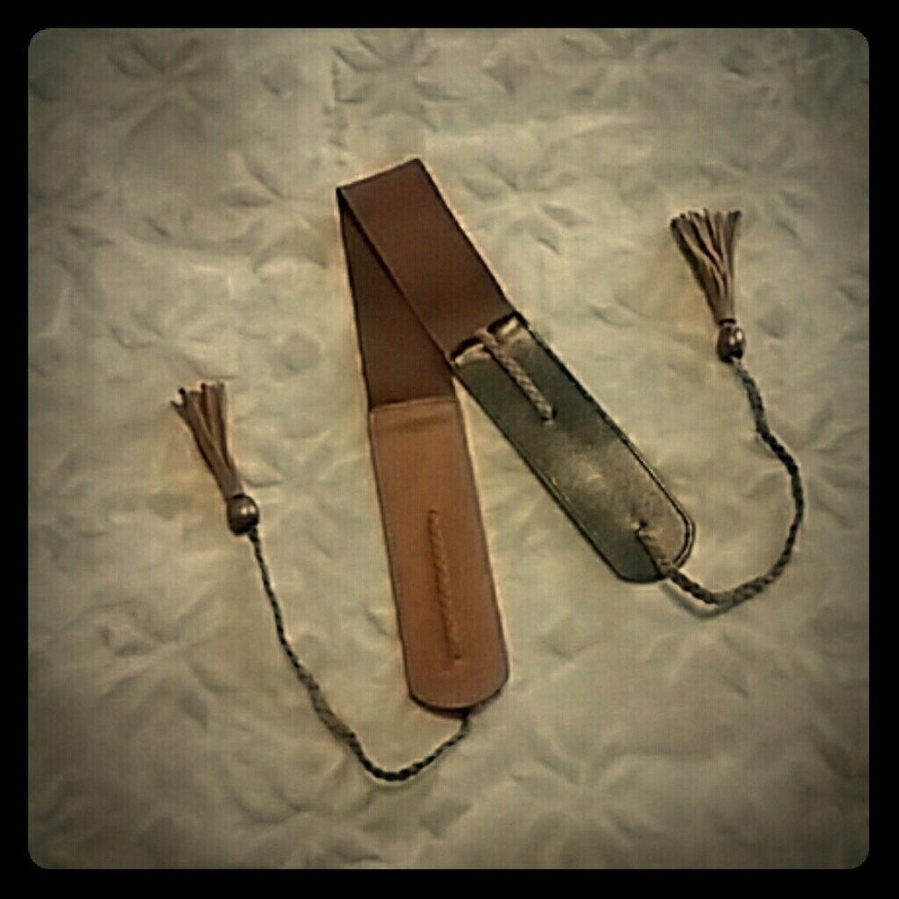 Belt Tie Closure Elastic Faux Leather Braid, Beads
