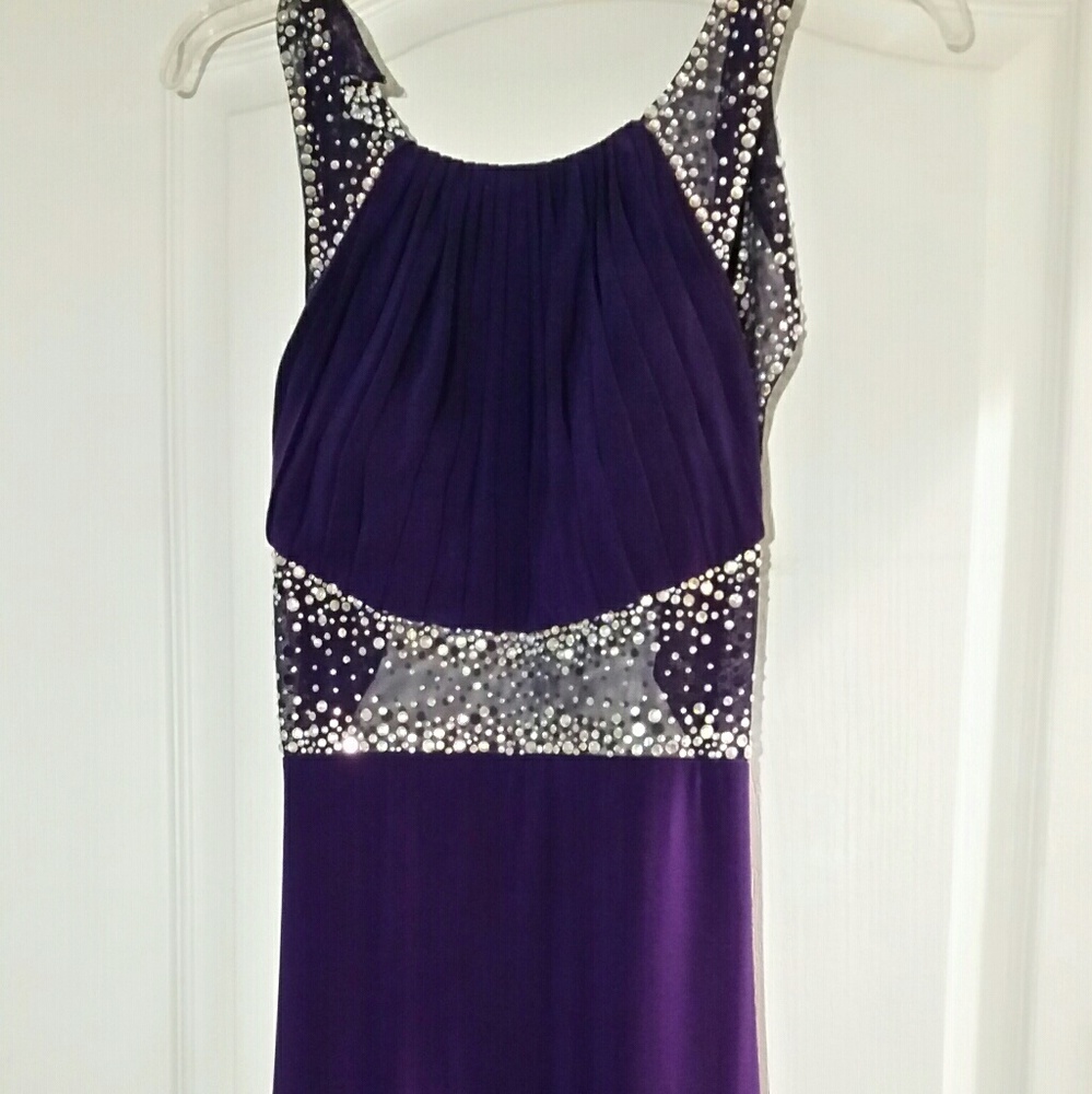 Purple long prom or formal dress.