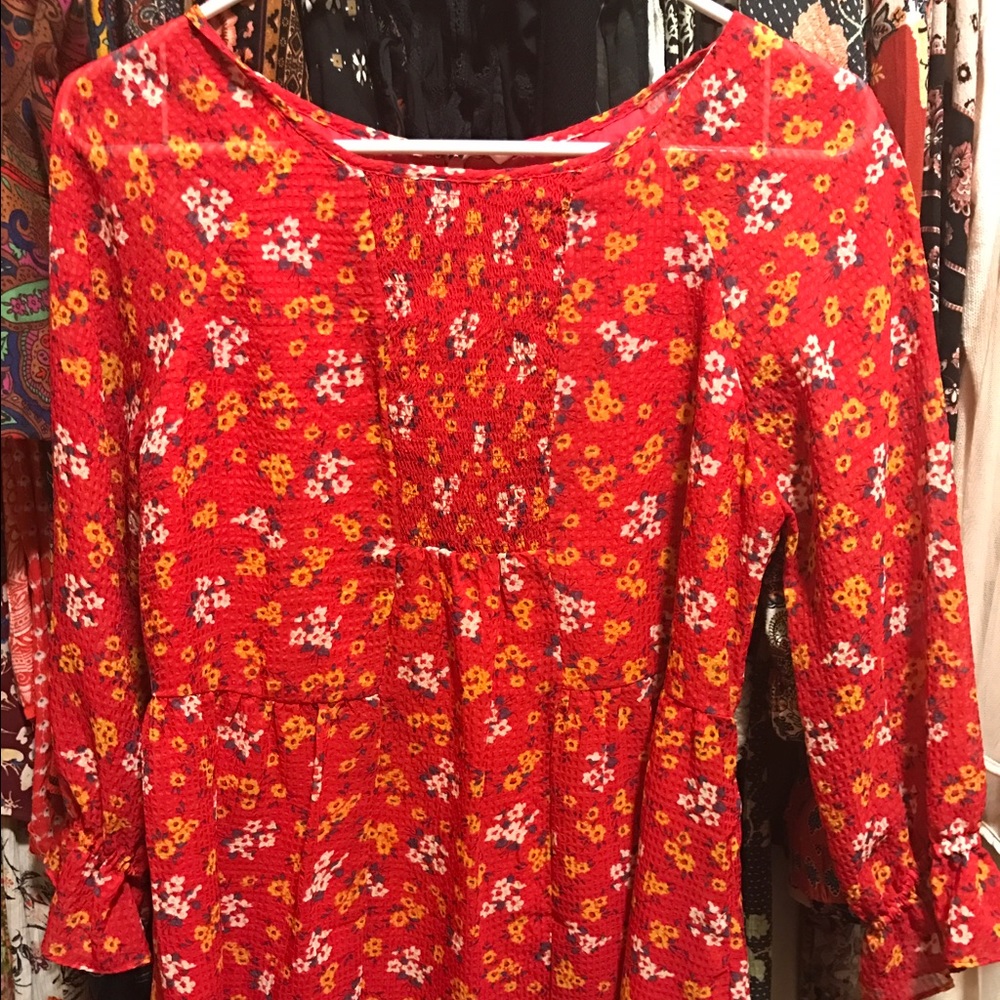 Free People floral print top