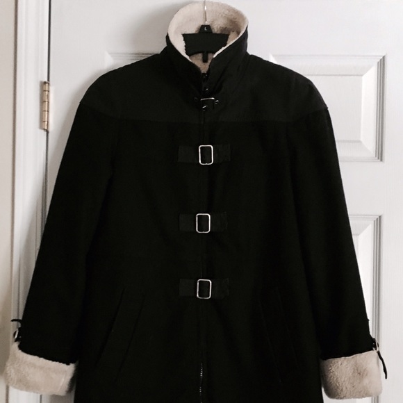 KORS Michael Kors Jackets & Blazers - Kors Michael Kors Black Wool Buckle Front Coat