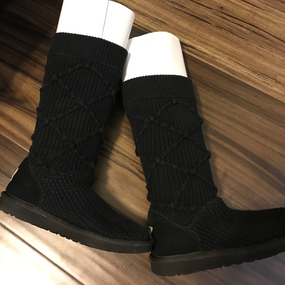 UGG black knitted boots
