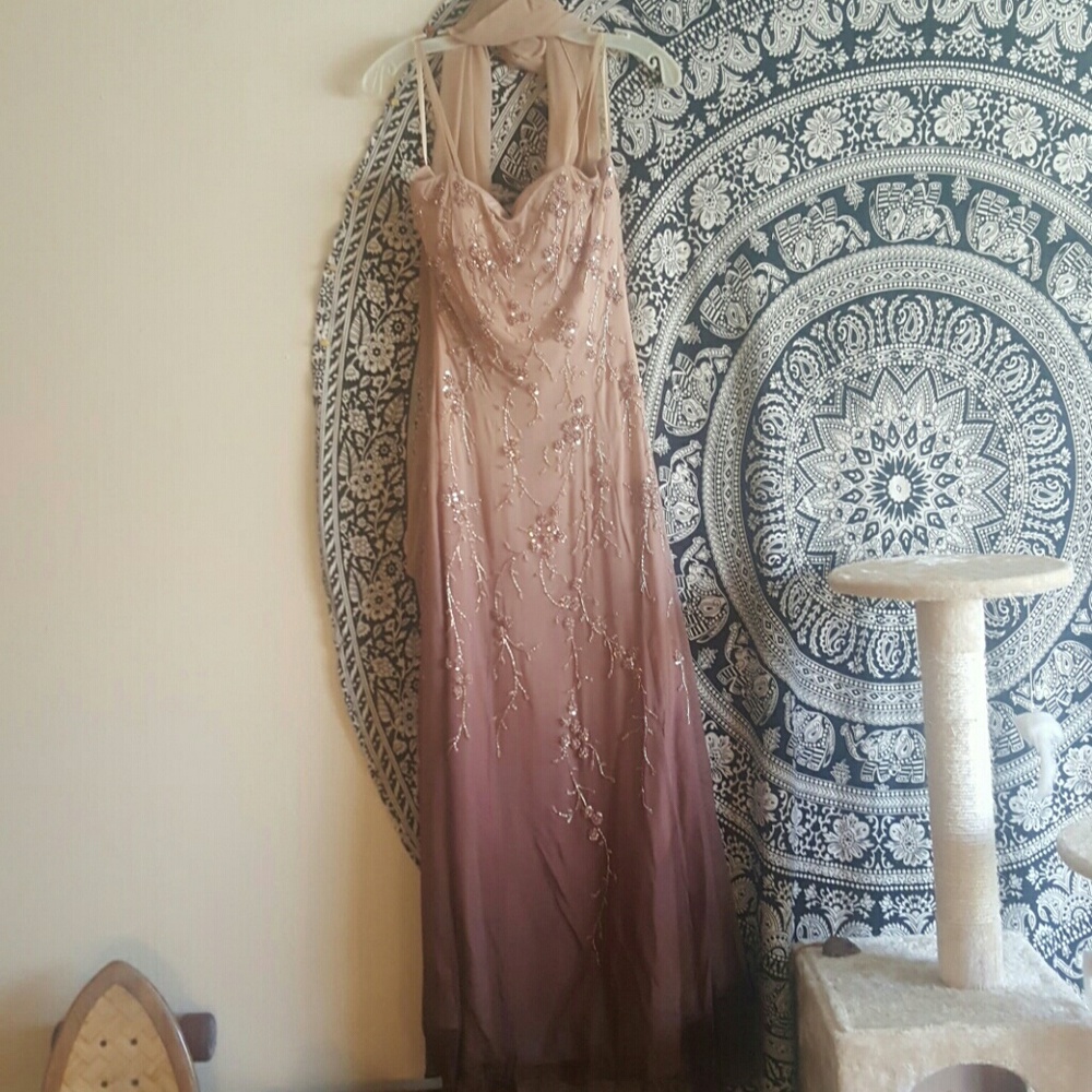 Silk Beaded Formal Dress
