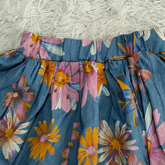 SALE***Chambray Pink Flowers Skirt. Kids   :) - Picture 2 of 4