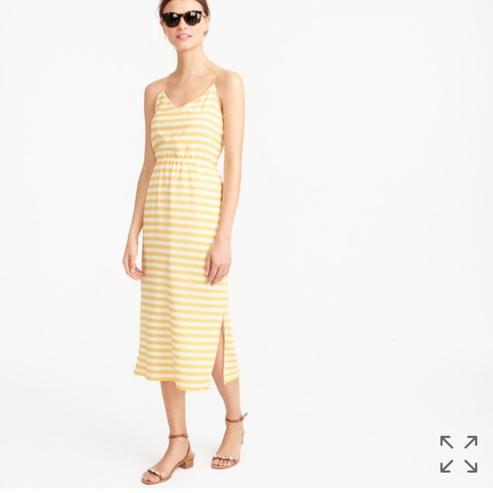 NWOT 🏵 JCrew Silk Carrie Dress sunshine yellow