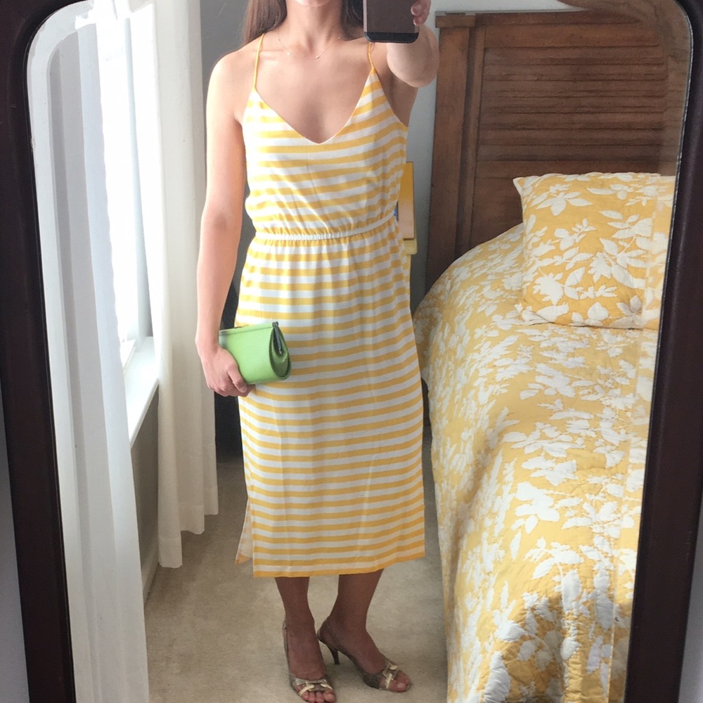 NWOT 🏵 JCrew Silk Carrie Dress sunshine yellow - Picture 3 of 8