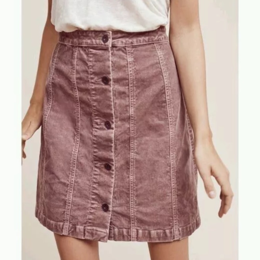 NWT Anthropologie Pilcro Skirt Red Motif