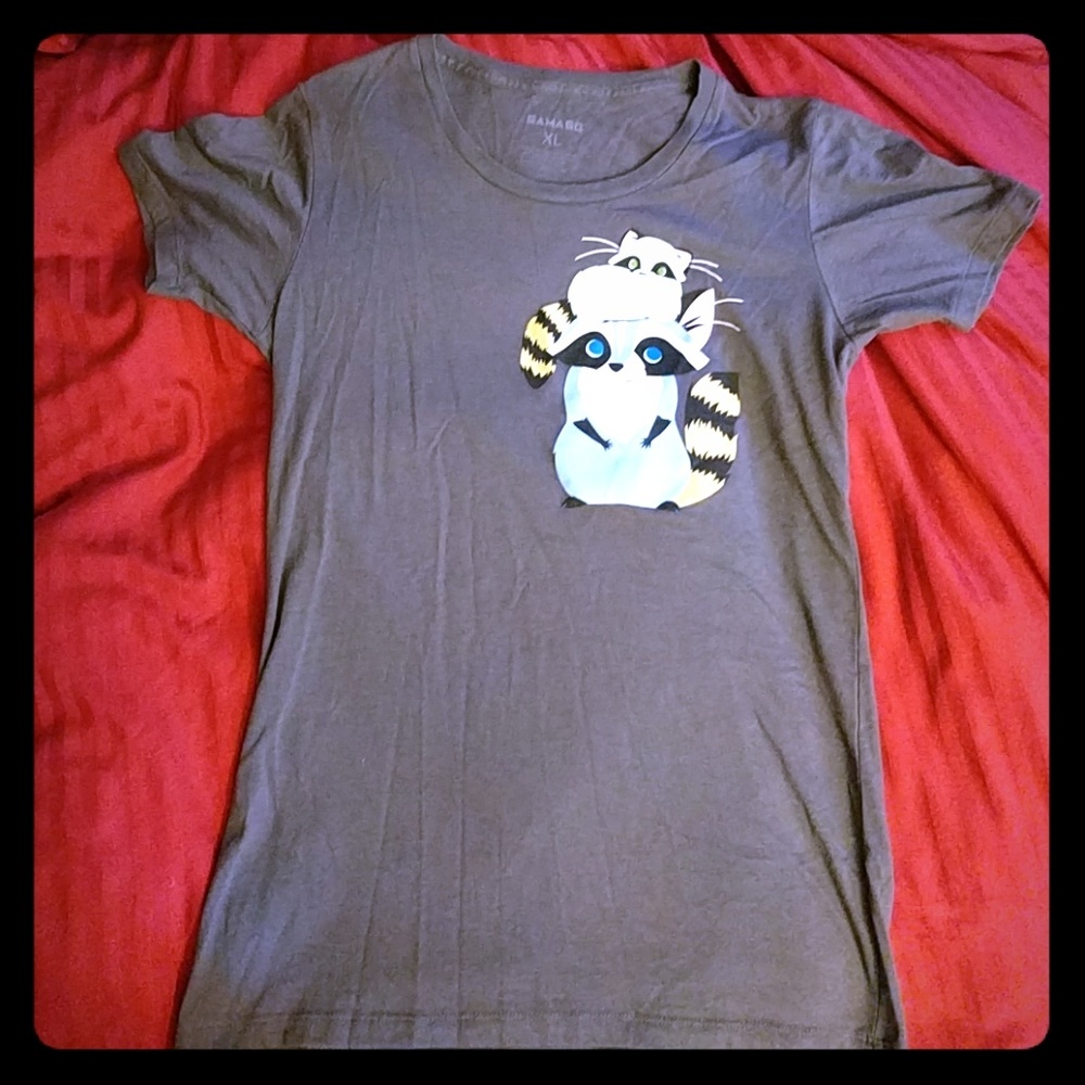 Adorable raccoons tshirt by gama-go