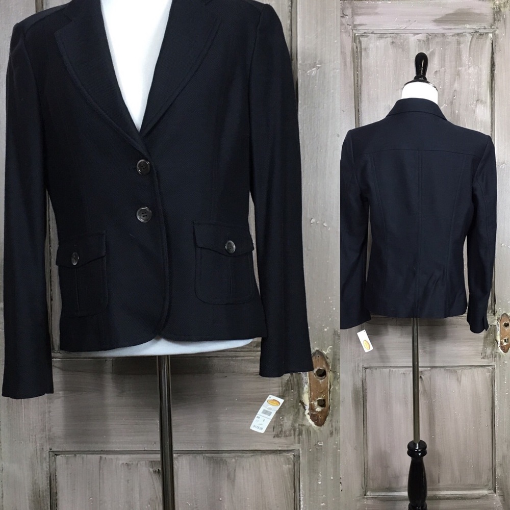 Talbots NWT Navy Blue Fitted Jacket Size 6