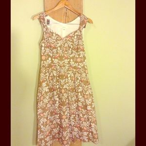 Cute bird and rose print sun dress