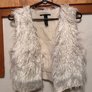Lucky brand white, furry vest