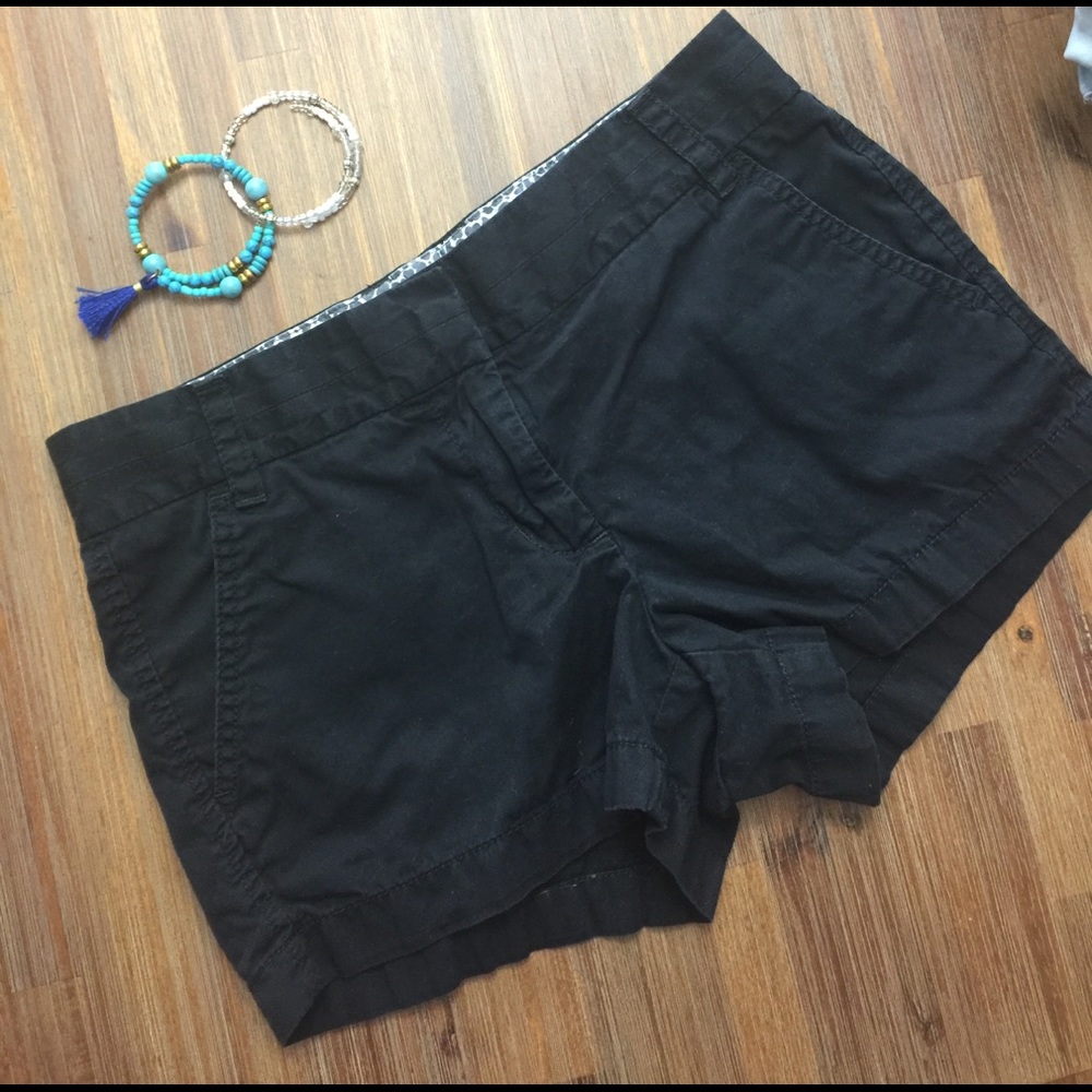 J Crew black chino broken in shorts
