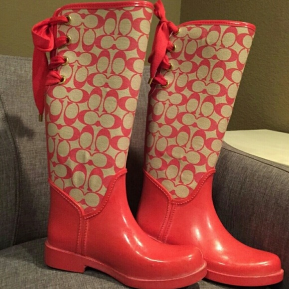 coach tristee rain boots size 10