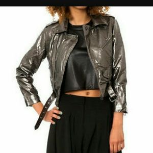 Jackets & Coats - Metallic biker jacket Jackets & Coats - Metallic biker jacket