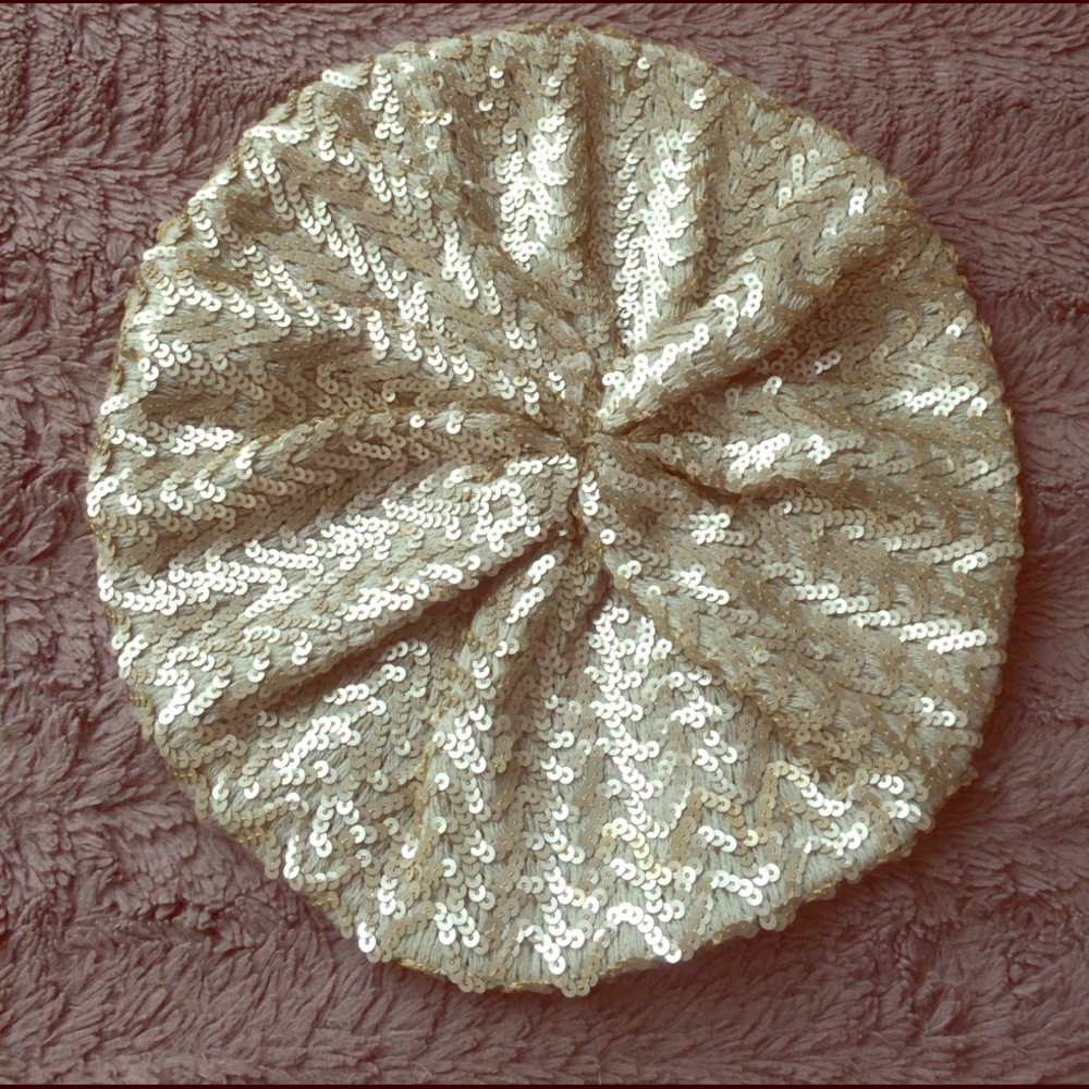 Gold Sequin Beret