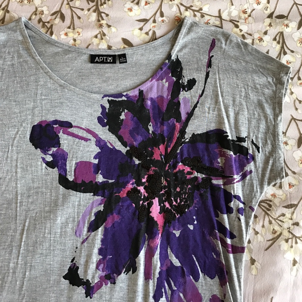 Apt. 9 Floral Sequin Tee