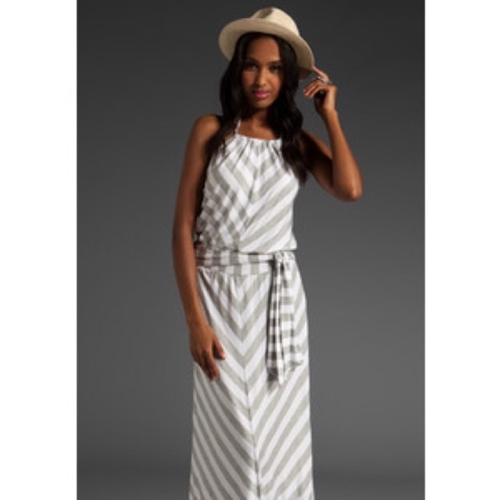 Michael Stars striped maxi halter dress M