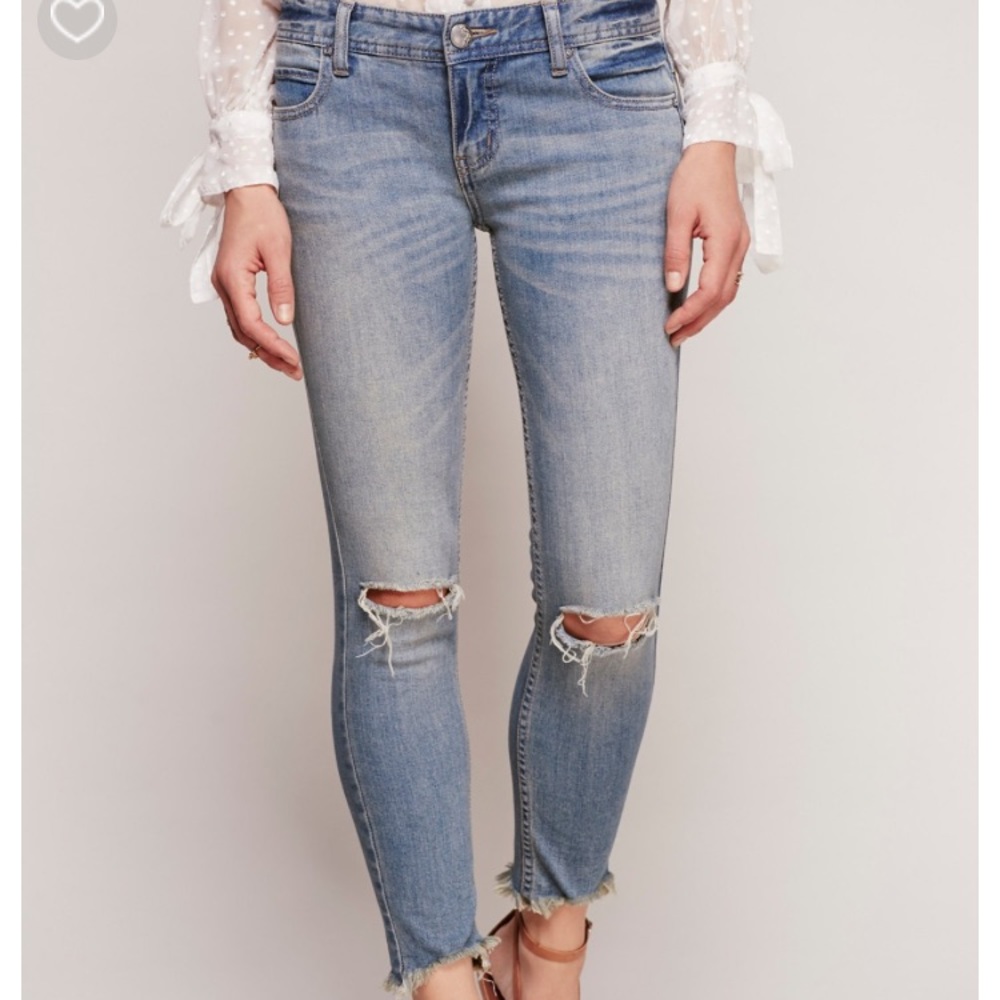 Free People Destroyed Ankle Jeans