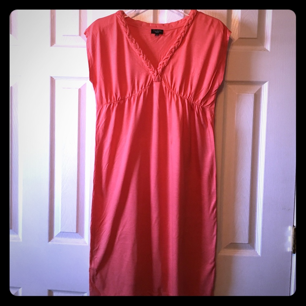 Talbots dress with braided v-neckline