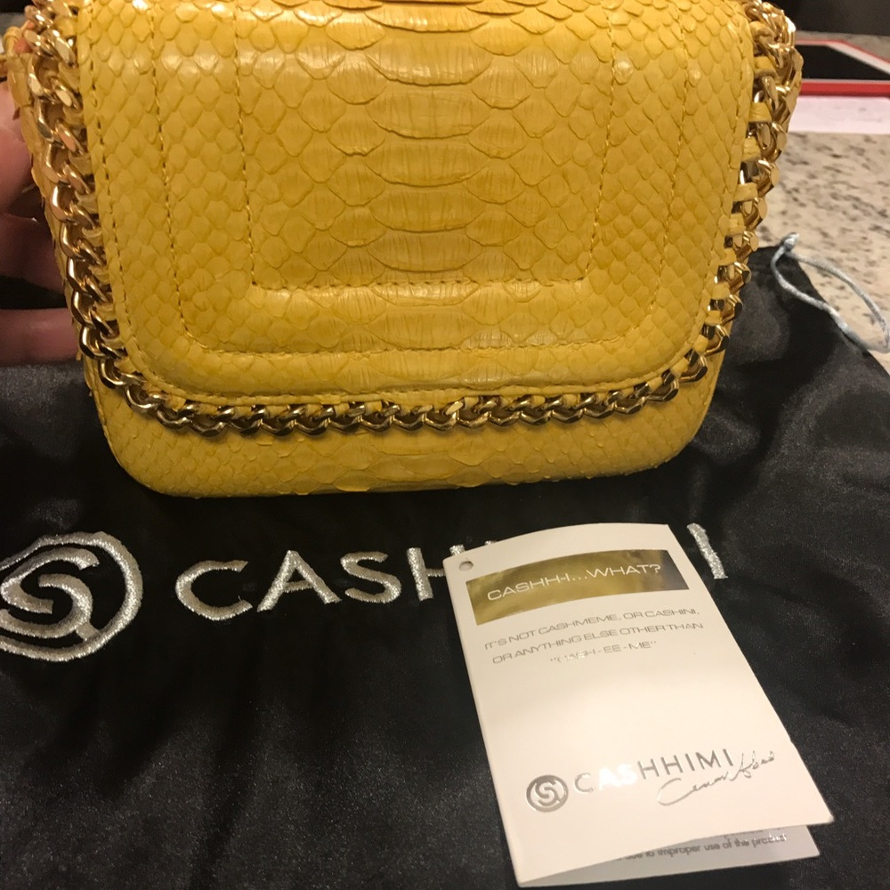 Yellow Python Handbag - image 1