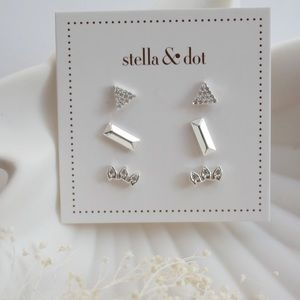 Stella & Dot Aurora Stud Pack // Silver