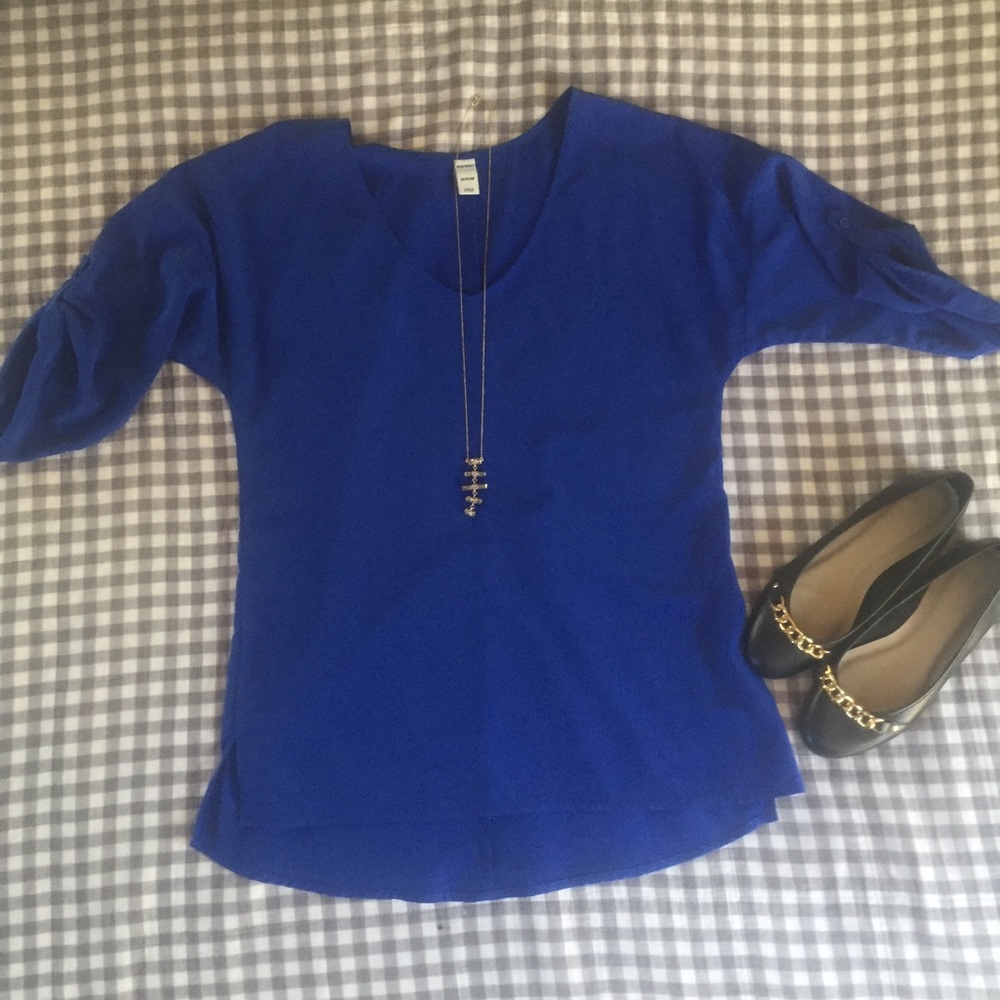 Blue casual blouse XS