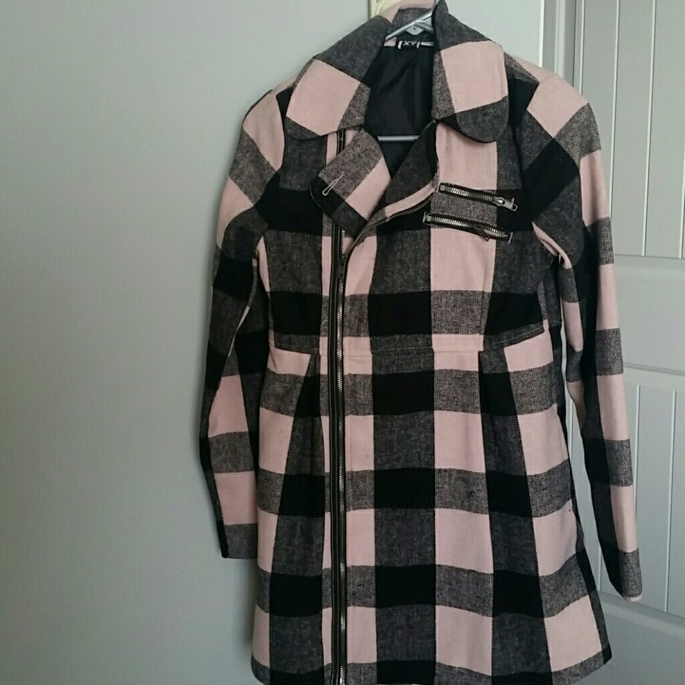 NWOT Roxy Plaid Peacoat