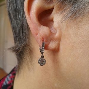Silver tone and Crystal earrings