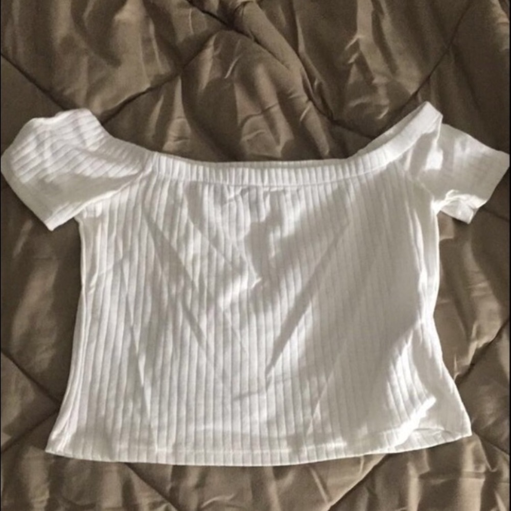 Forever 21 white off the shoulder crop top