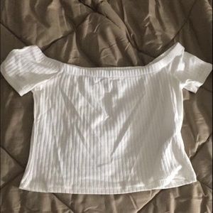 Forever 21 white off the shoulder crop top