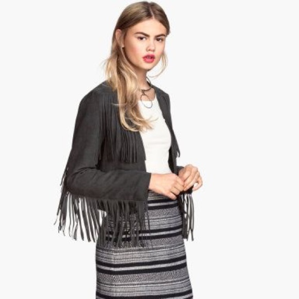 H&M divided fringe jacket