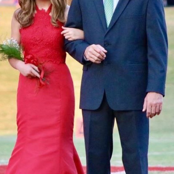 2 piece red Sherri Hill dress - Picture 2 of 2