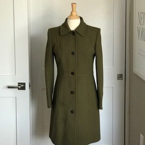 JCrew Olive Green Wool Coat