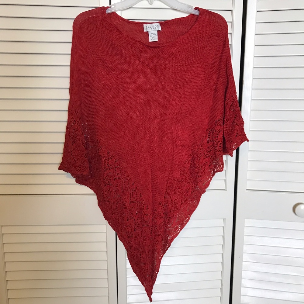 Burnt Orange Silk Knit Poncho