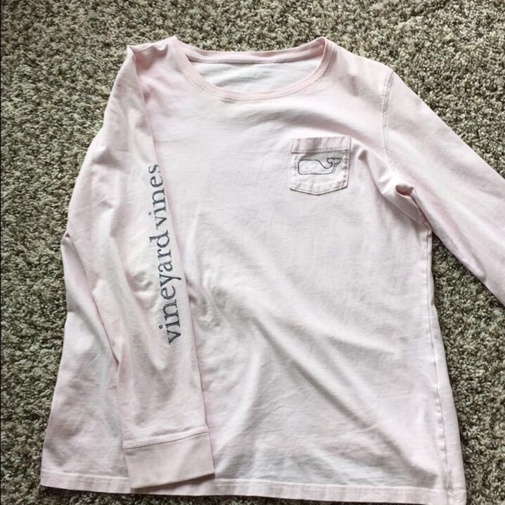 Vineyardvines light pink and blue long sleeve