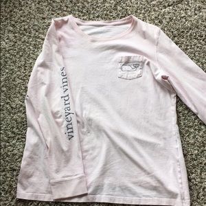 Vineyardvines light pink and blue long sleeve