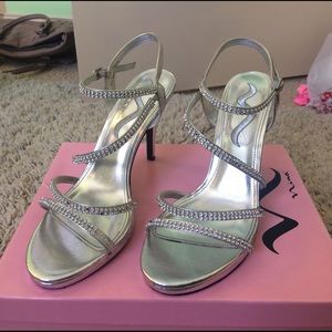 High heeled prom shoes.