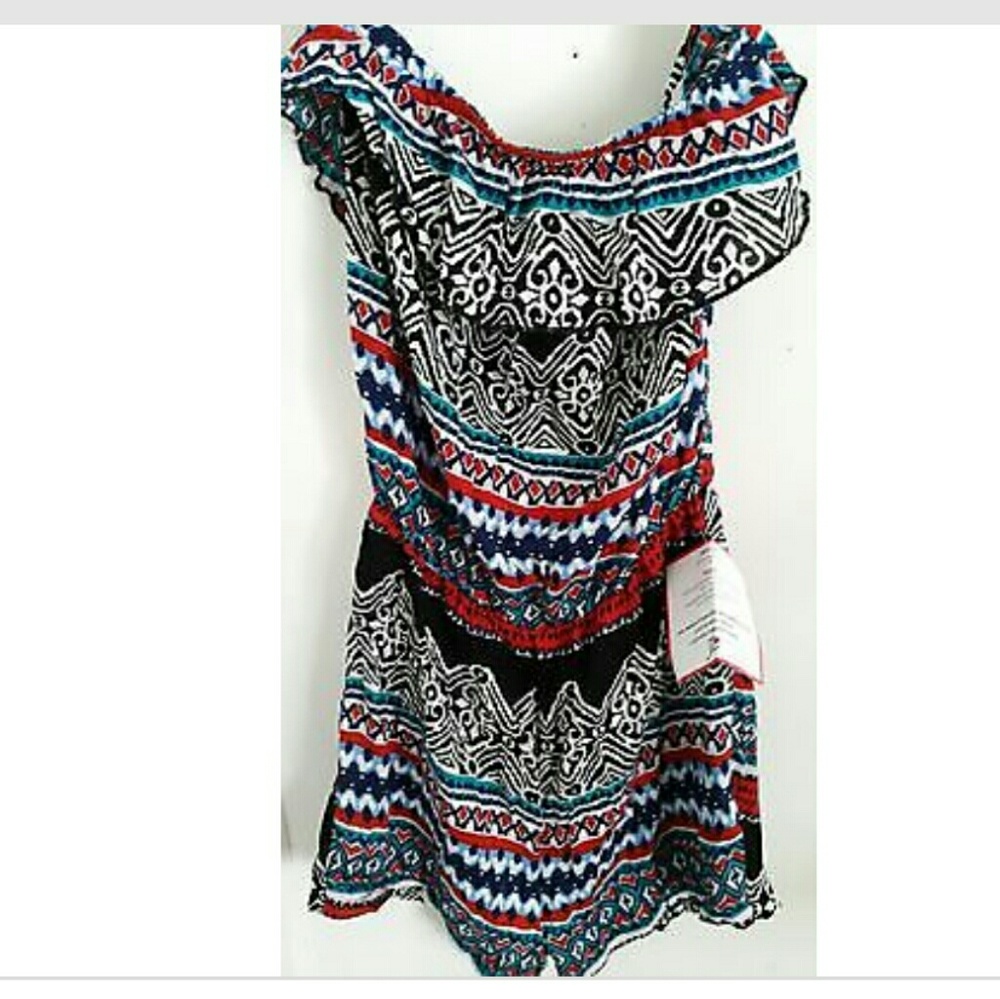 Womens JLo Summer Romper Sz M Strapless NWT!
