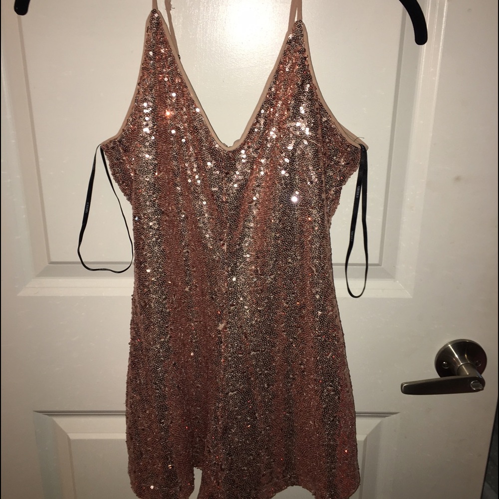 NWOT Forever 21 Gold Sequin Romper Sz. S