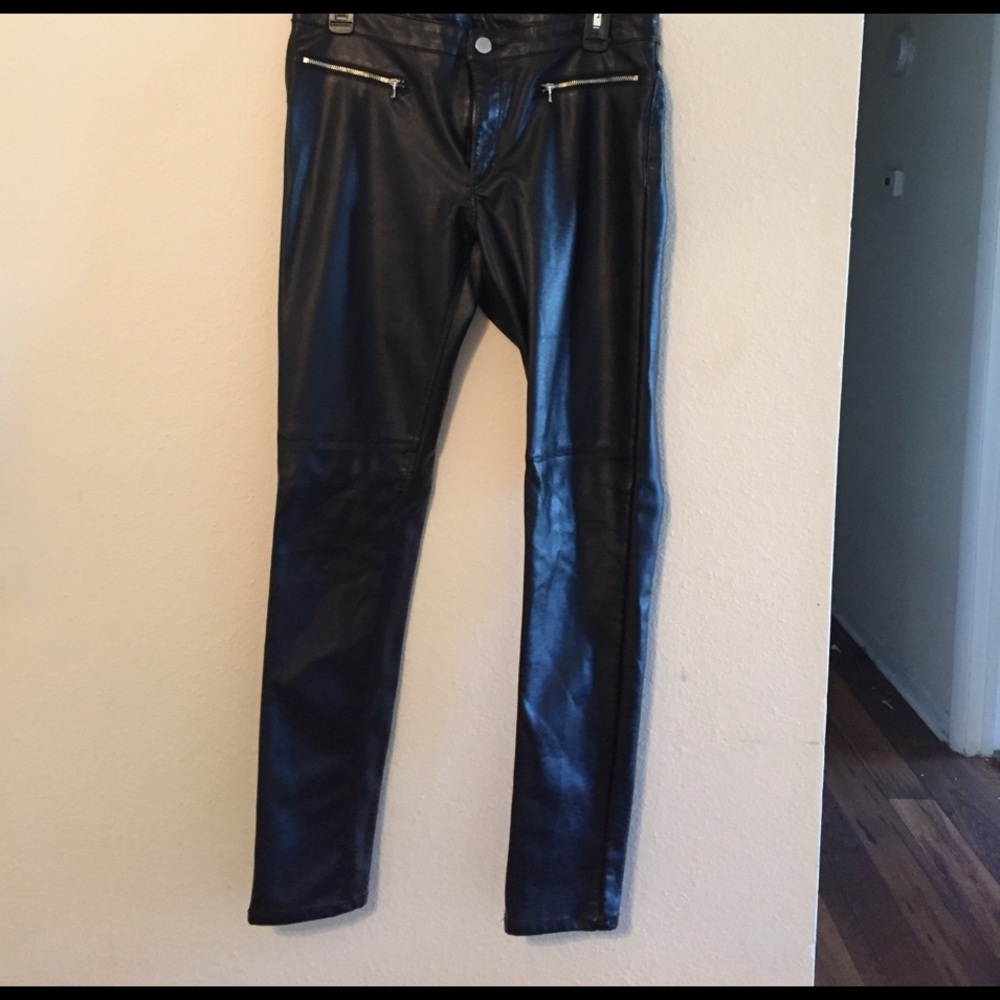 Black leather pants