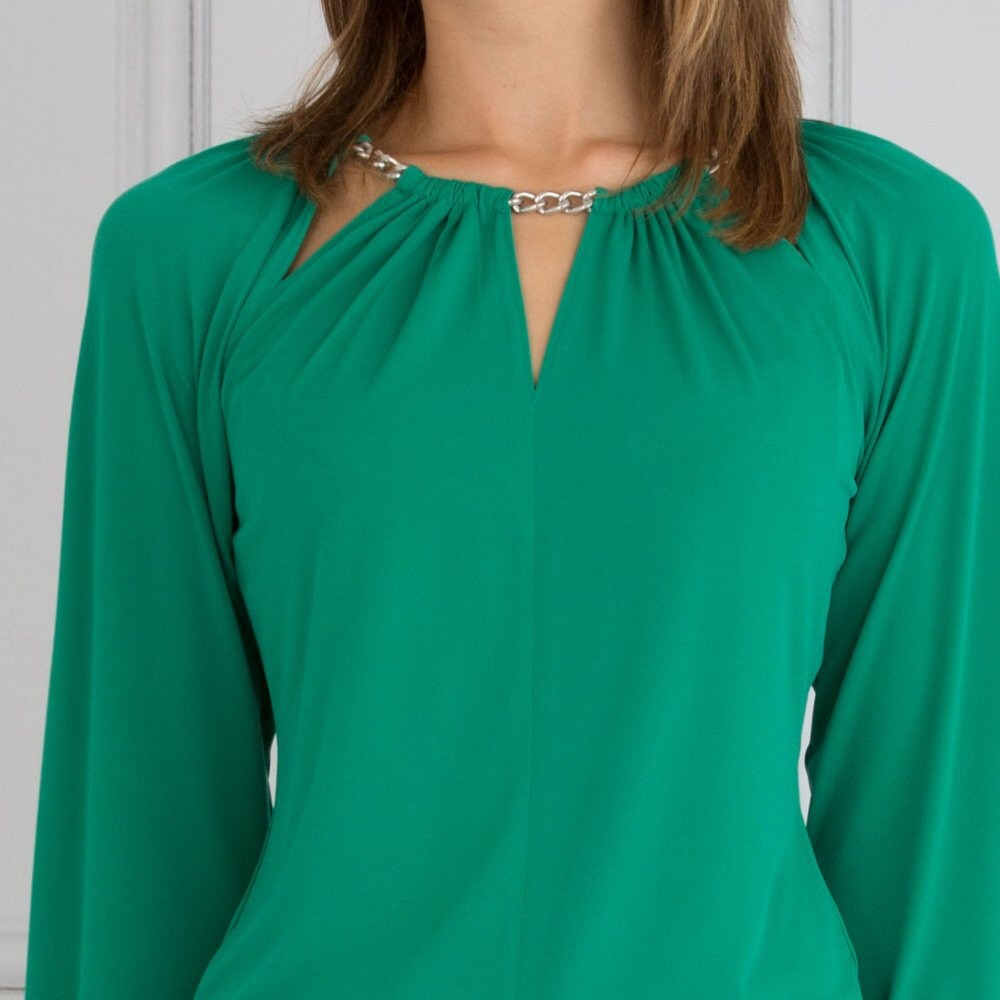 NWT Michael Kors Chain Neck Peasant Top XS