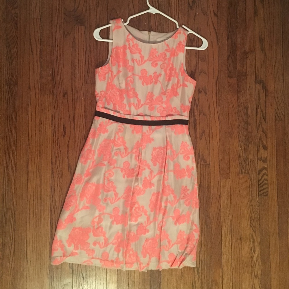 Ann Taylor loft coral and nude dress